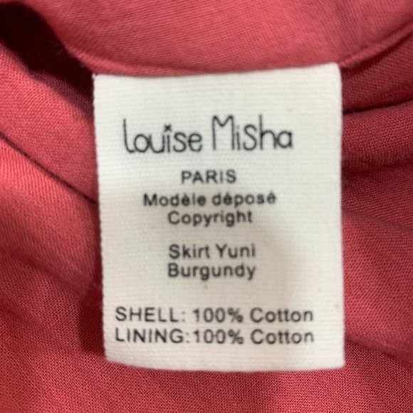 LOUISE MISHA - YUNI STORM SKIRT EMBROIDERED PINK 100% COTTON - NEW NO TAG - Picture 3 of 6